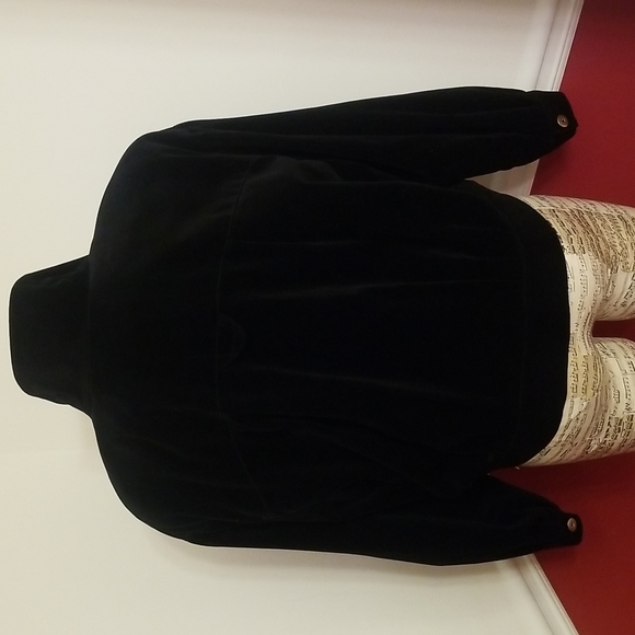 VINTAGE EVAN PICONE BLACK VELVET BOMBER JACKET - Picture 6 of 9